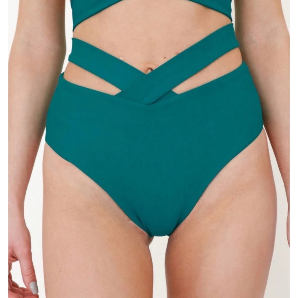 Large Fanna X Bottom Teal Polewear Swim Pole Bottoms